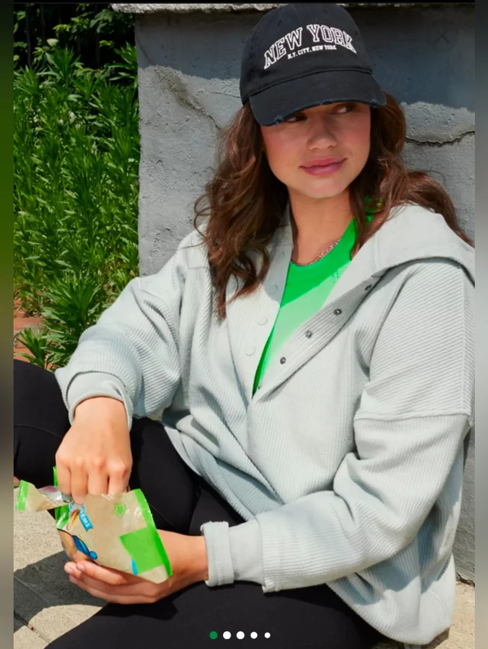 Light Sage Ribbed Henley Pullover - Picture 6 of 14